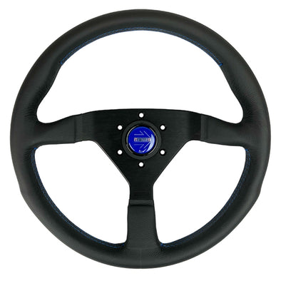 Momo Monte Carlo Steering Wheel - 350mm (Black Leather / Blue Stitch)